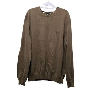 Hugo Boss Caesar Mens Brown Cotton Crewneck Sweater Brown  Gorpcore Goblincore